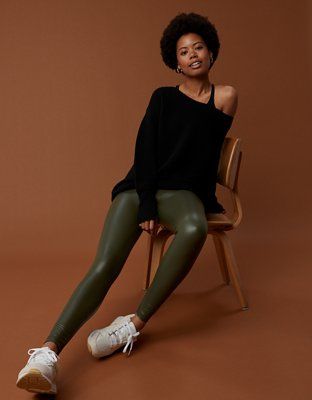 OFFLINE By Aerie Real Luxe Faux Leather Legging | American Eagle Outfitters (US & CA)