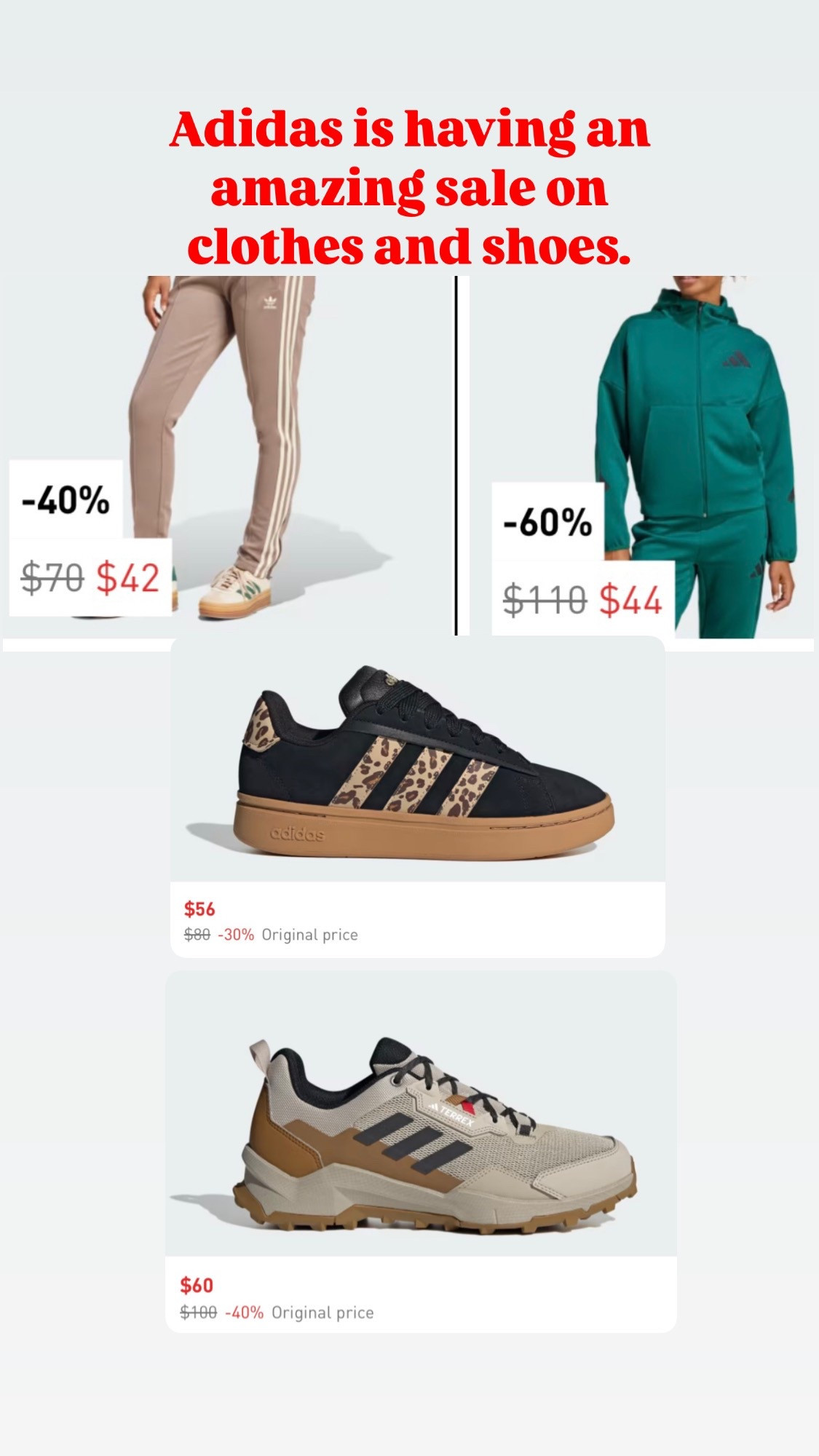 ADIDAS spring sale! Clothes and shoes! 

#LTKFindsUnder100 #LTKSaleAlert #LTKSpringSale