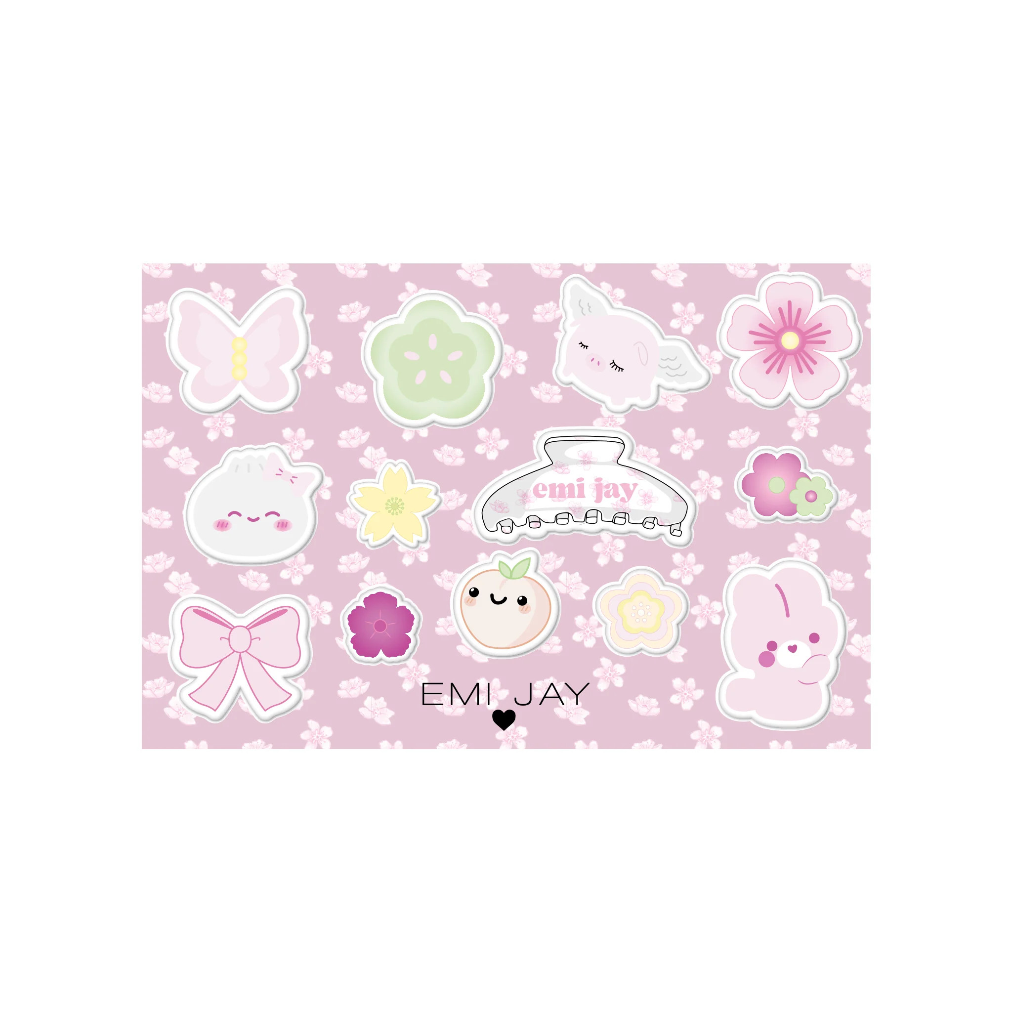 Sugar Blossom Puffy Sticker Set | Emi Jay