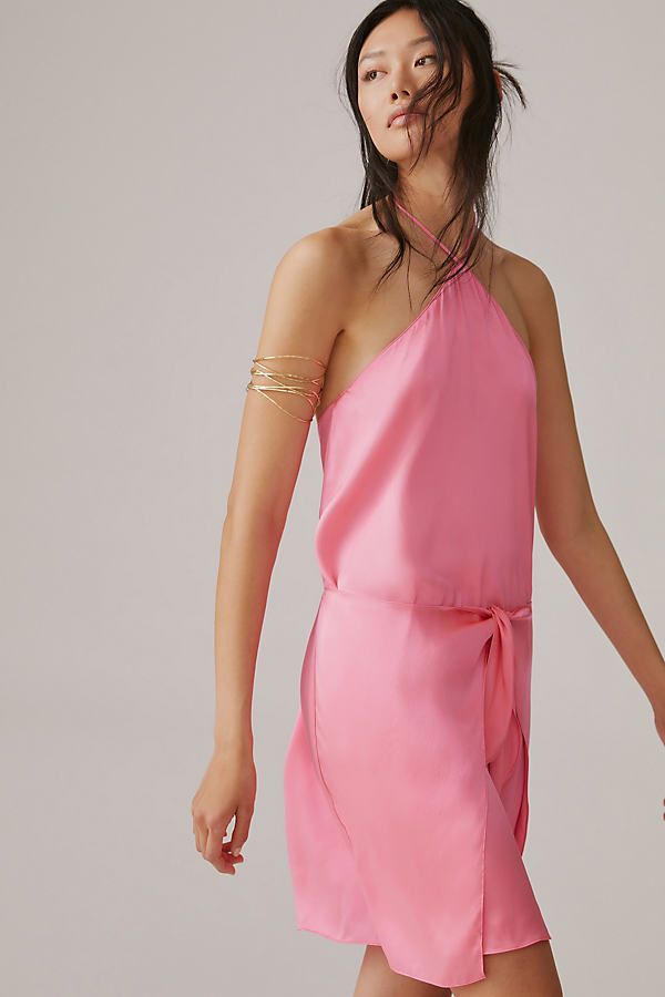 Amanda Uprichard Silk Halter Mini Dress By Amanda Uprichard in Pink Size S | Anthropologie (US)