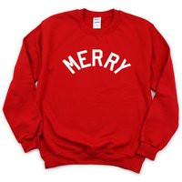 Merry Sweatshirt - Holiday Merry Arched For Her Christmas Pullover Women's | Etsy (US)