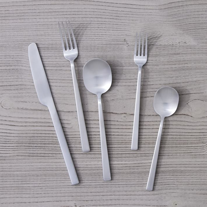 Kanto Stainless Steel Flatware Sets - Black Satin | West Elm (US)