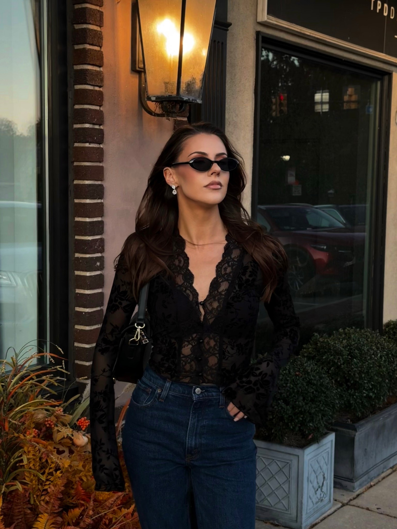 Fall top, tops for fall, fall outfits, fall fit, date night outfit, date night top, girls night out outfit, dinner outfit, what to wear, weekend outfit, black top, long sleeve top, black lace long sleeve top, lace top, fitted top, 90s outfit, 90s top, black kitten heels, black point toe heels, 90s jeans, blue jeans, straight leg jeans, affordable outfits

#LTKFindsUnder100 #LTKSeasonal #LTKStyleTip