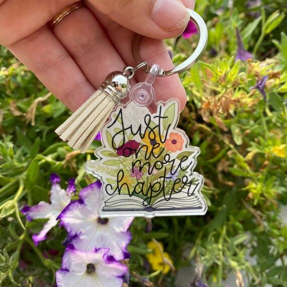 Just One More Chapter Floral Keychain With Tassel / Booklover | Etsy | Etsy (US)