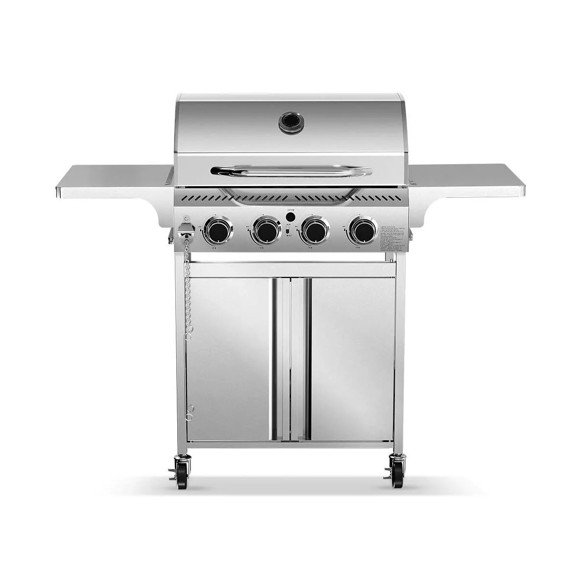 R.W.FLAME 4-Burner Propane Gas Grill, 32,000 BTU Stainless Steel BBQ with Lid, Wheels & Side Shel... | Target