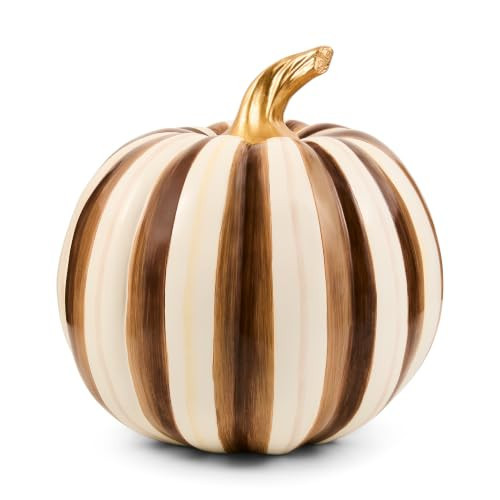 MACKENZIE-CHILDS Resin Pumpkin, Medium, Chocolate Stripe | Amazon (US)