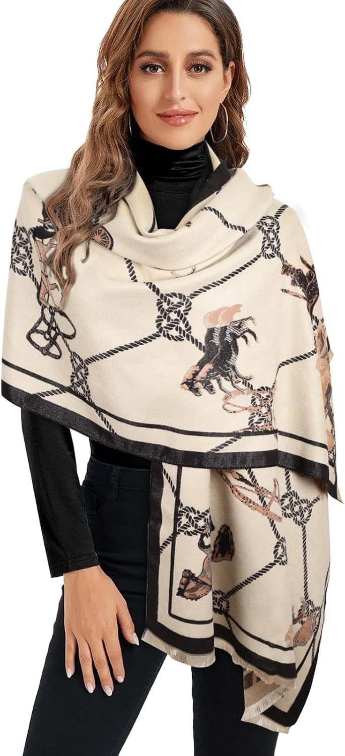 EXTREE Scarfs for Women Pashmina Silky Shawl Wrap for Evening Dressing Blanket Open Front Poncho Cape | Amazon (US)