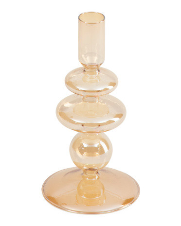 7in Glass Vintage Taper Candle Holder | TJ Maxx