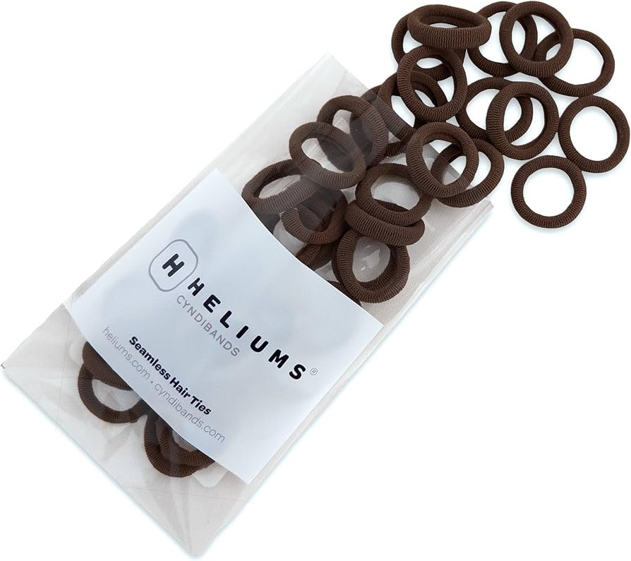 Heliums Mini Hair Ties No Damage - Dark Brown - Extra Small 0.7 Inch Tiny Soft Seamless Hair Band... | Amazon (US)