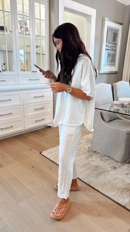 This Amazon matching set is on sale right now! // wearing a small! 

travel outfit, summer fashion, loungewear, casual outfit, finds under 50, sale alert, katy roach, livingmybeststyle 

 #LTKootd