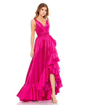 Mac Duggal Women's Taffeta Hi-Low Ruffle Gown - Macy's | Macy's