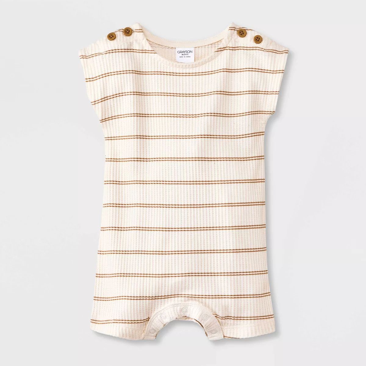 Grayson Mini Baby Boys' Striped Romper - Off-White | Target