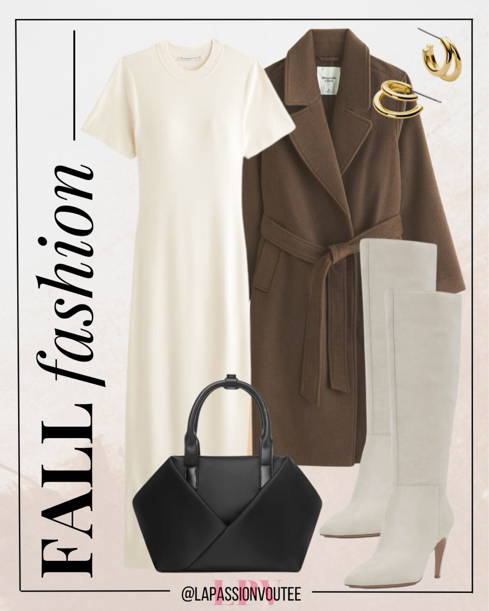 Step into fall with elegance in a cozy wool coat layered over a short-sleeve sweater dress, paired with double hoop earrings, a roomy tote bag, and knee-high boots for a sophisticated yet effortless autumn look.

#LTKSeasonal #LTKStyleTip