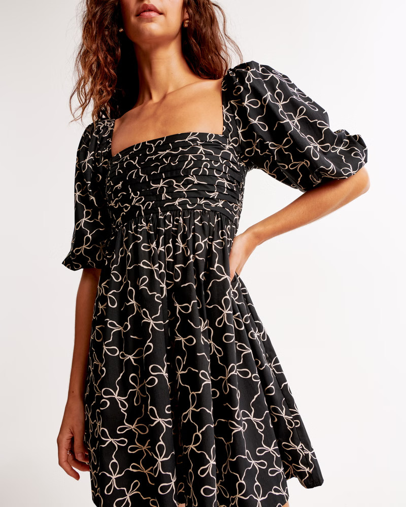 Emerson Poplin Puff Sleeve Mini Dress | Abercrombie & Fitch (US)