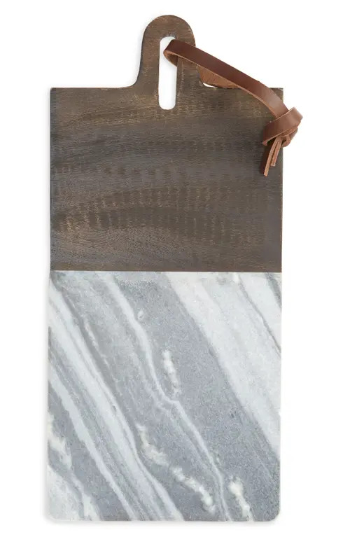 Nordstrom Wood & Marble Serving Board in Grey Wave Marble at Nordstrom | Nordstrom