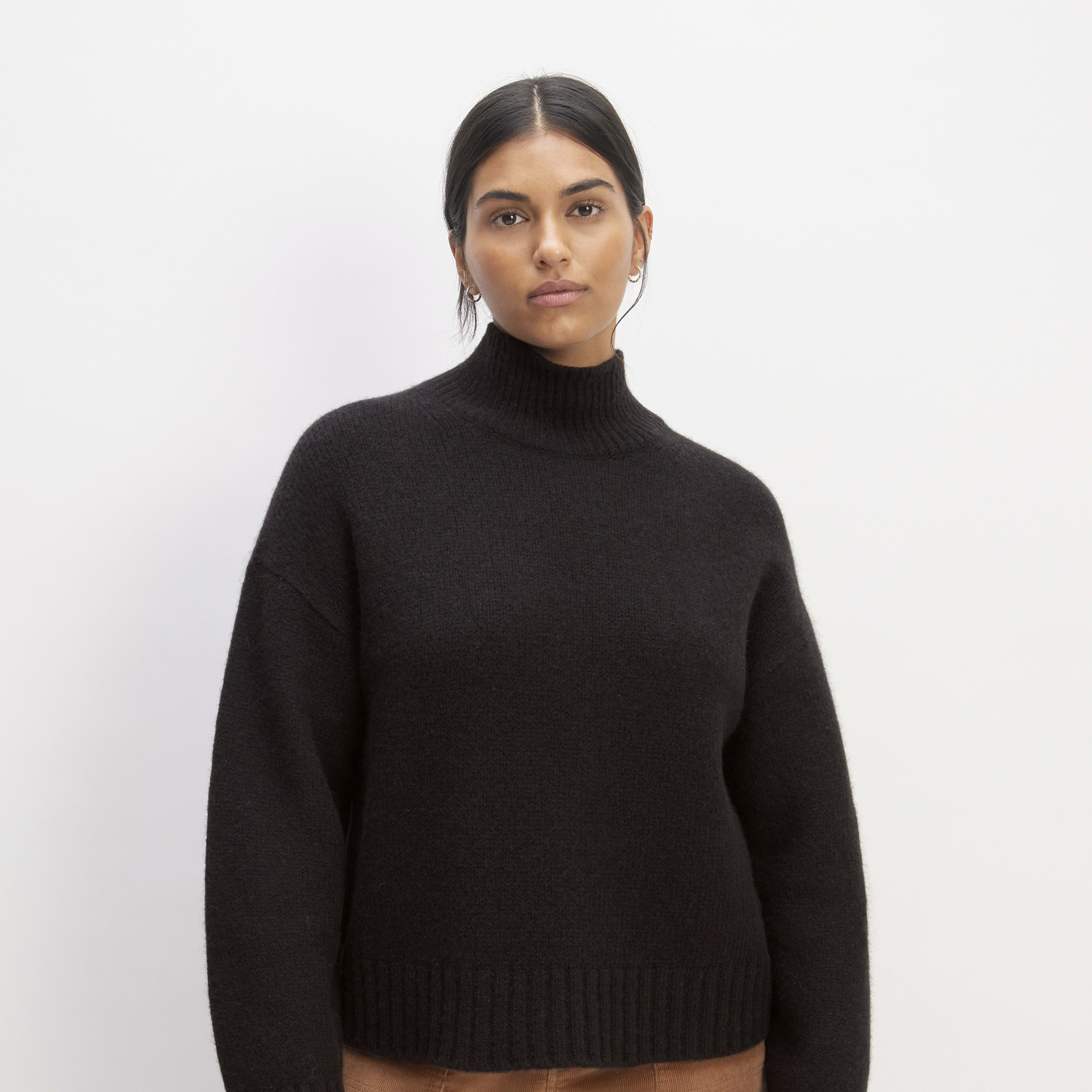 Women's Cloud Oversized Turtleneck Sweater by Everlane in Black, Size XXS | Everlane