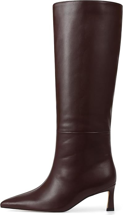 Knee High Boots Womens Wide Calf Kitten Heel Tall Boots Pointed Toe Suede Long Boots Trendy Dress... | Amazon (US)