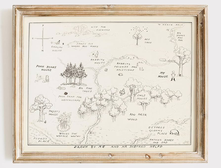 Winnie The Pooh Hundred Acre Wood Map - 11x14 Art Print (Unframed) | Neutral Nursery Decor | Kids... | Amazon (US)