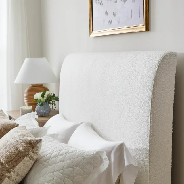 My Texas House Flynn Boucle Platform Bed, Queen, Cream | Walmart (US)