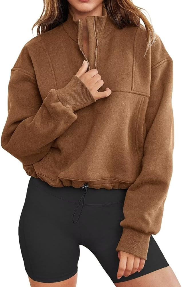 LEEDYA Half Zip Sweatshirts Oversized | Amazon (US)