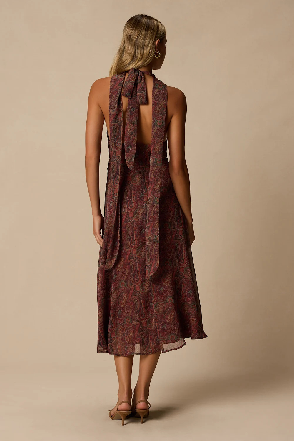 Kylinda Rust Multi Paisley Midi Dress and Scarf Set | Lulus