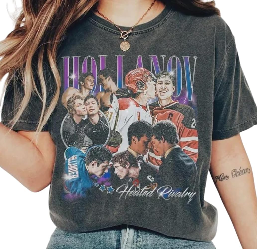 Hollanov Heated Vintage Shirt, Hudson Connor Hockey Romance Tee, Team Hollanov Fan Gift Multicolo... | Amazon (US)