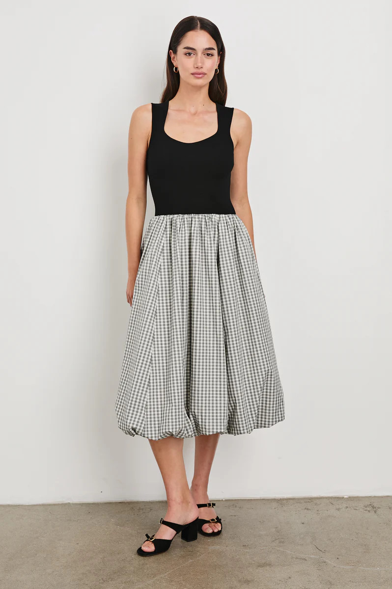 ROSALIND DRESS - IVORY JET GINGHAM | Rails