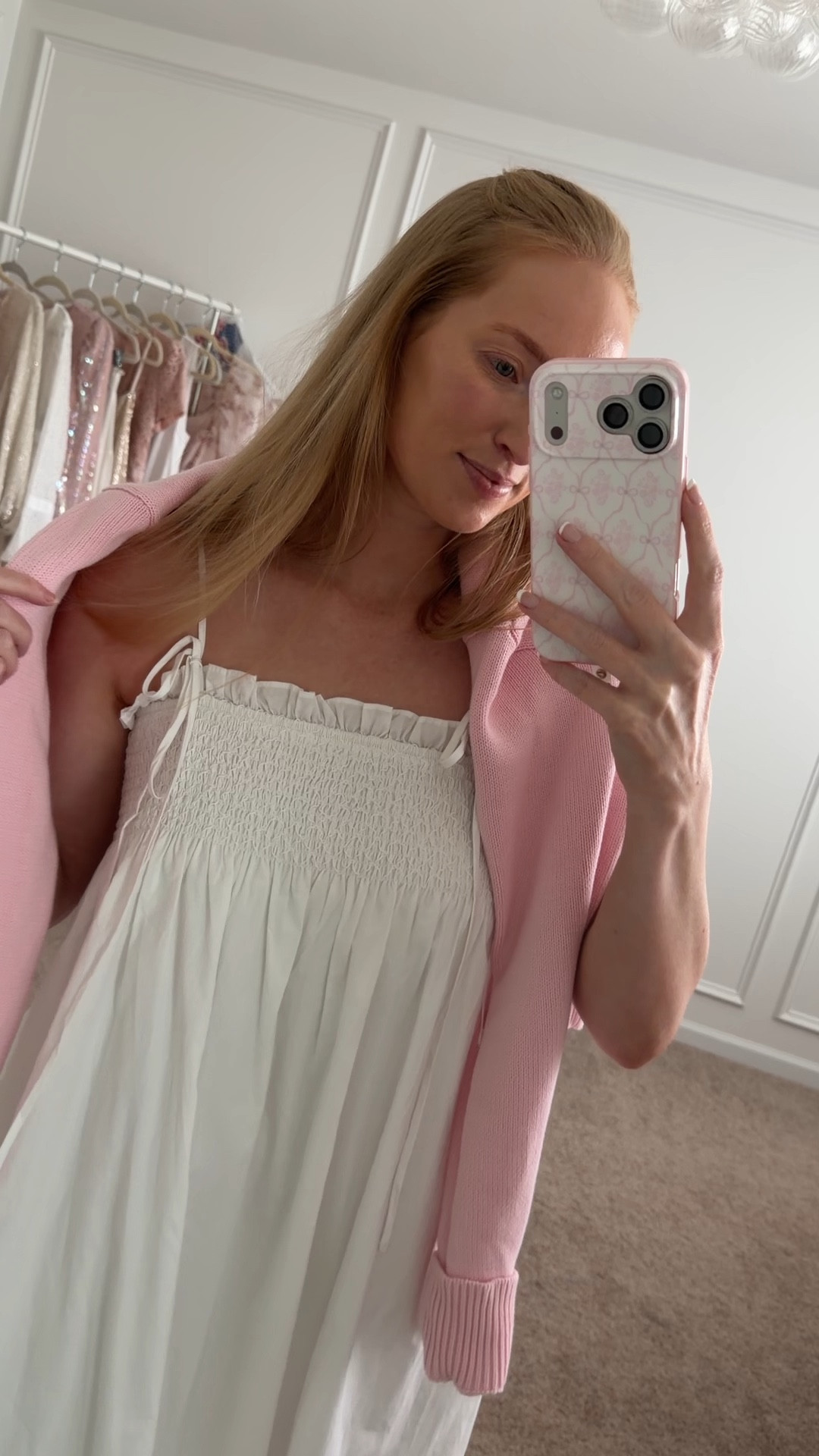 Girly patriotic outfit wearing this comfy white maxi dress with a pink flag sweater. This one is a splurge but I’ll link a more affordable option too!

#LTKootd #LTKSeasonal
