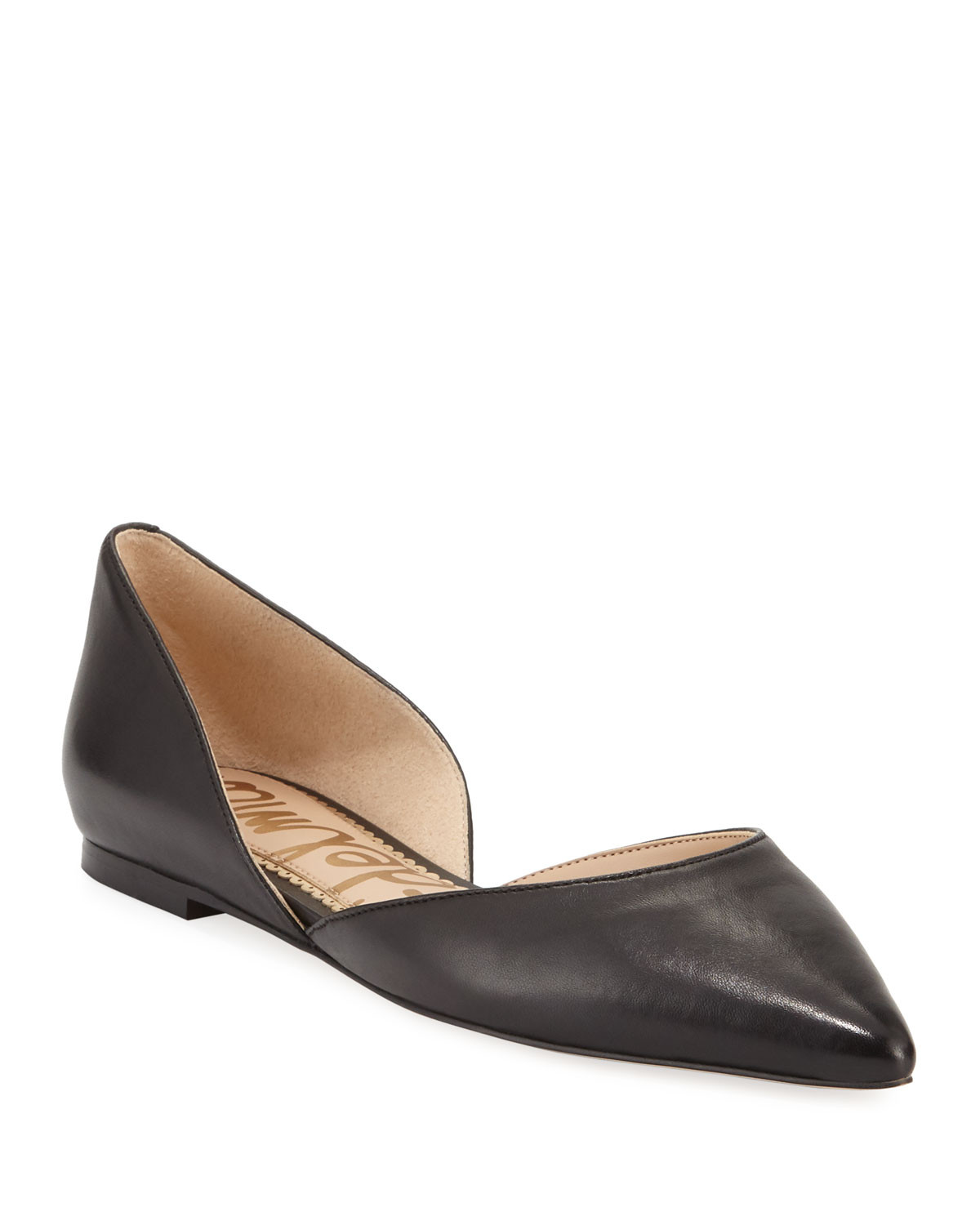 Rodney Pointed-Toe Leather Flat | Neiman Marcus