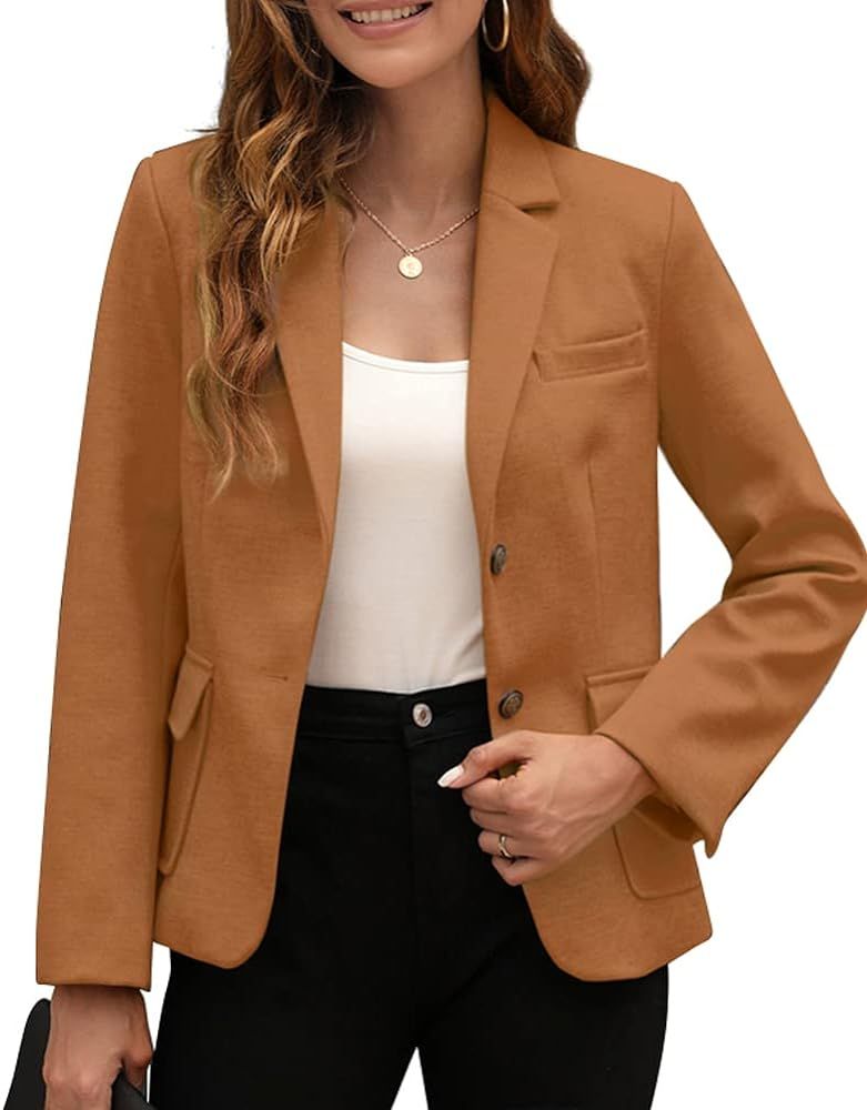 BZB Women's Casual Blazers Long Sleeve Lapel Open Front Work Office Bussiness Warm Blazer Jackets | Amazon (US)