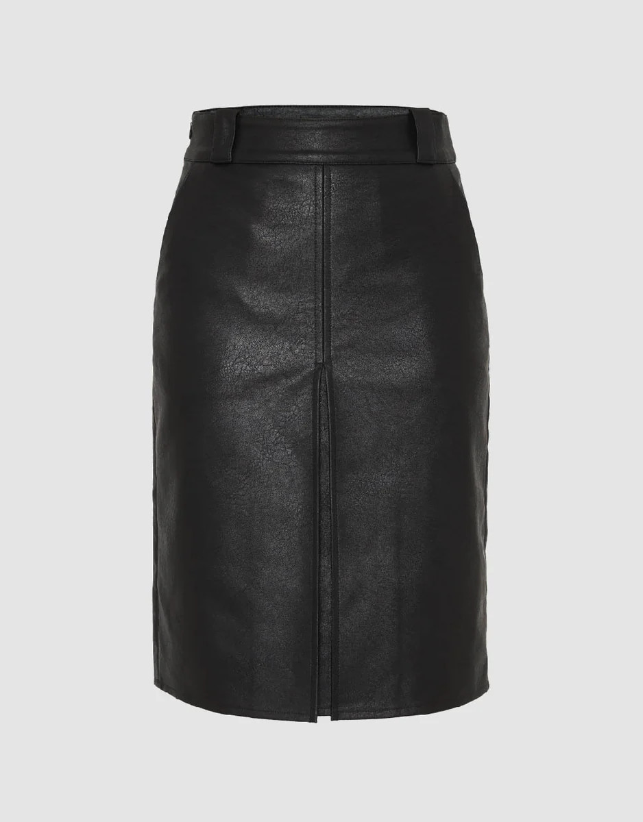 Split Hem Midi Straight Skirt | Urban Revivo