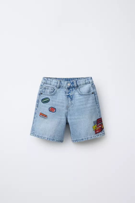 CARS LIGHTNING MCQUEEN © DISNEY PATCH DENIM SHORTS | Zara US