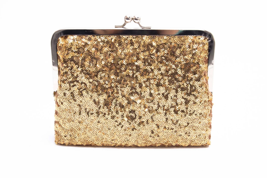 Frame purse clutch gold seqiune sparkling purse clutch with  lace ,bridesmaid clutches ,bridal cl... | Etsy (US)