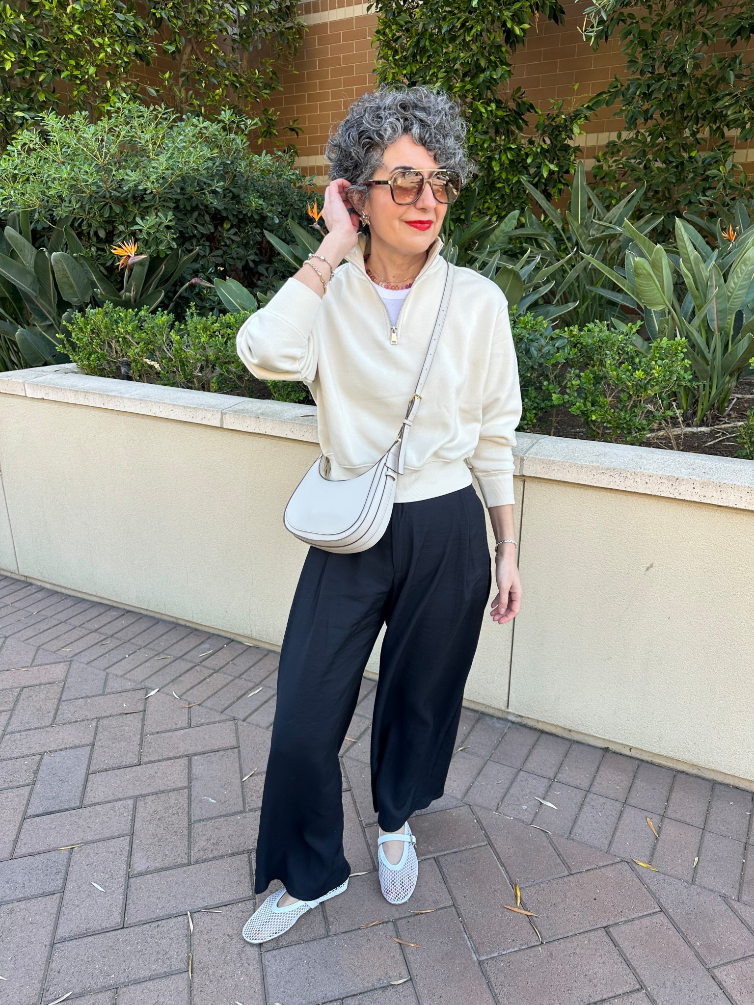 I am linking a similar top to this one from H&M that is sold out online. A follower sent me this one and confirms it’s very nice quality!