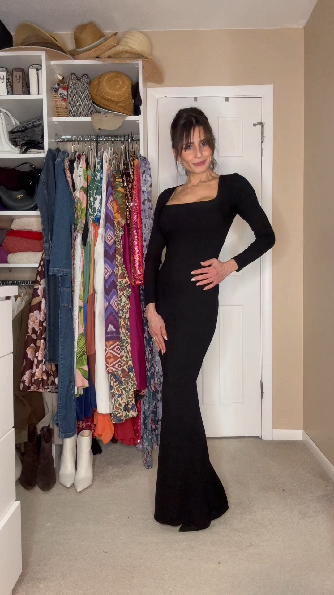 This gorgeous dress has a built in shapewear! It fits true to size.

And before you ask 😁 it has a pee hole or you can pull it down like a jumpsuit. It’s super comfortable!

You can wear it casual with sneakers or flats or chic and fancy with heels like I am wearing in the video. It also comes in various colors

And it’s less than $100

#LTKover40 #LTKstyletip #LTKfindsunder100