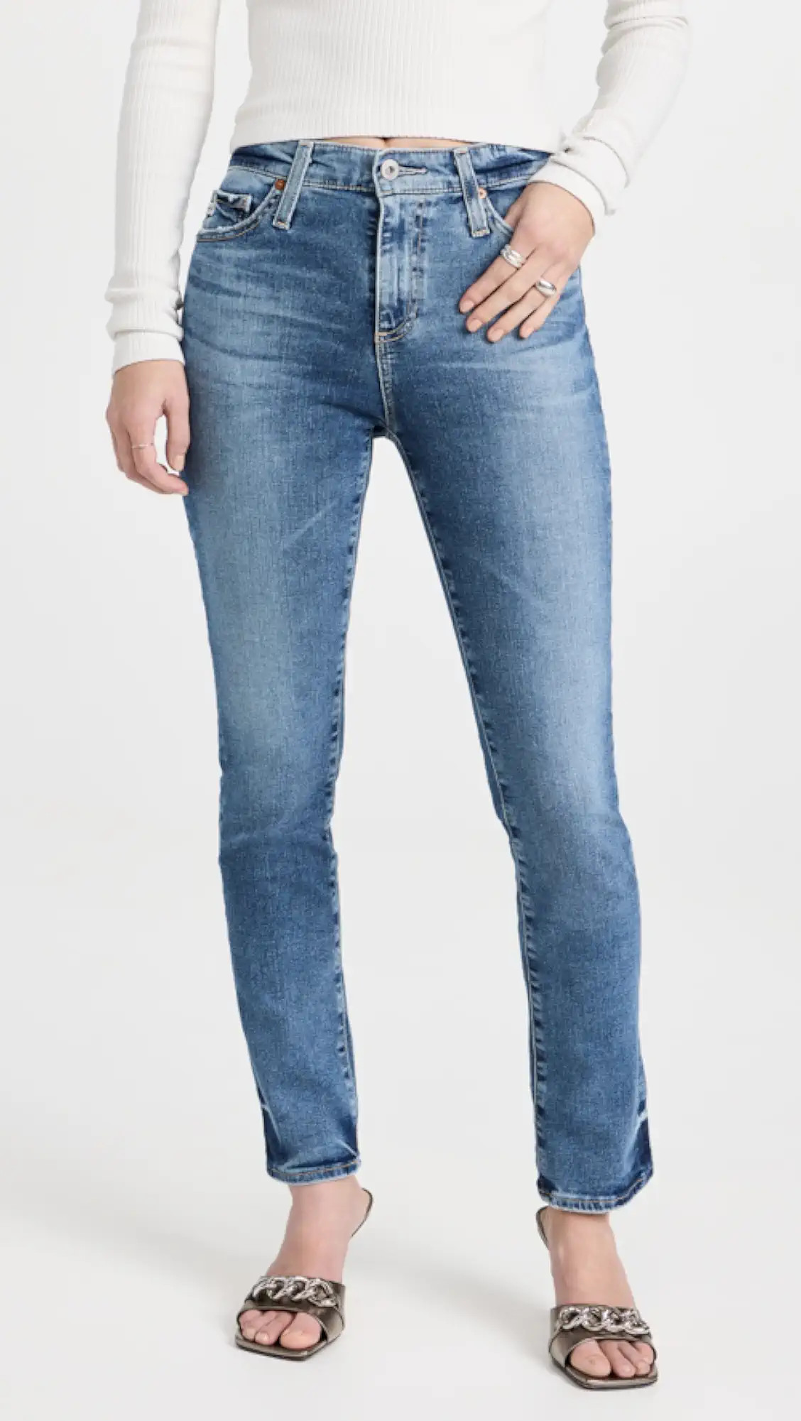 Mari High Rise Slim Straight Jeans | Shopbop