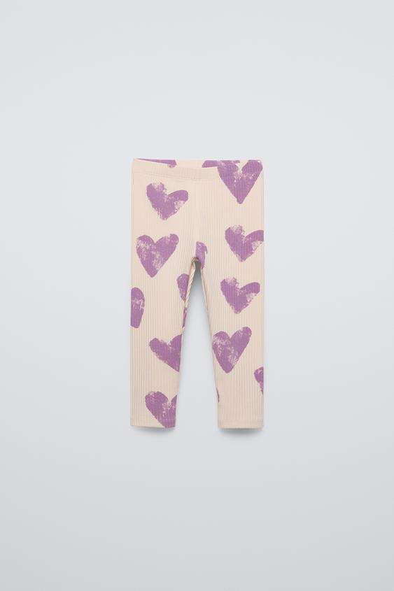 RIBBED PRINTED LEGGINGS | Zara US