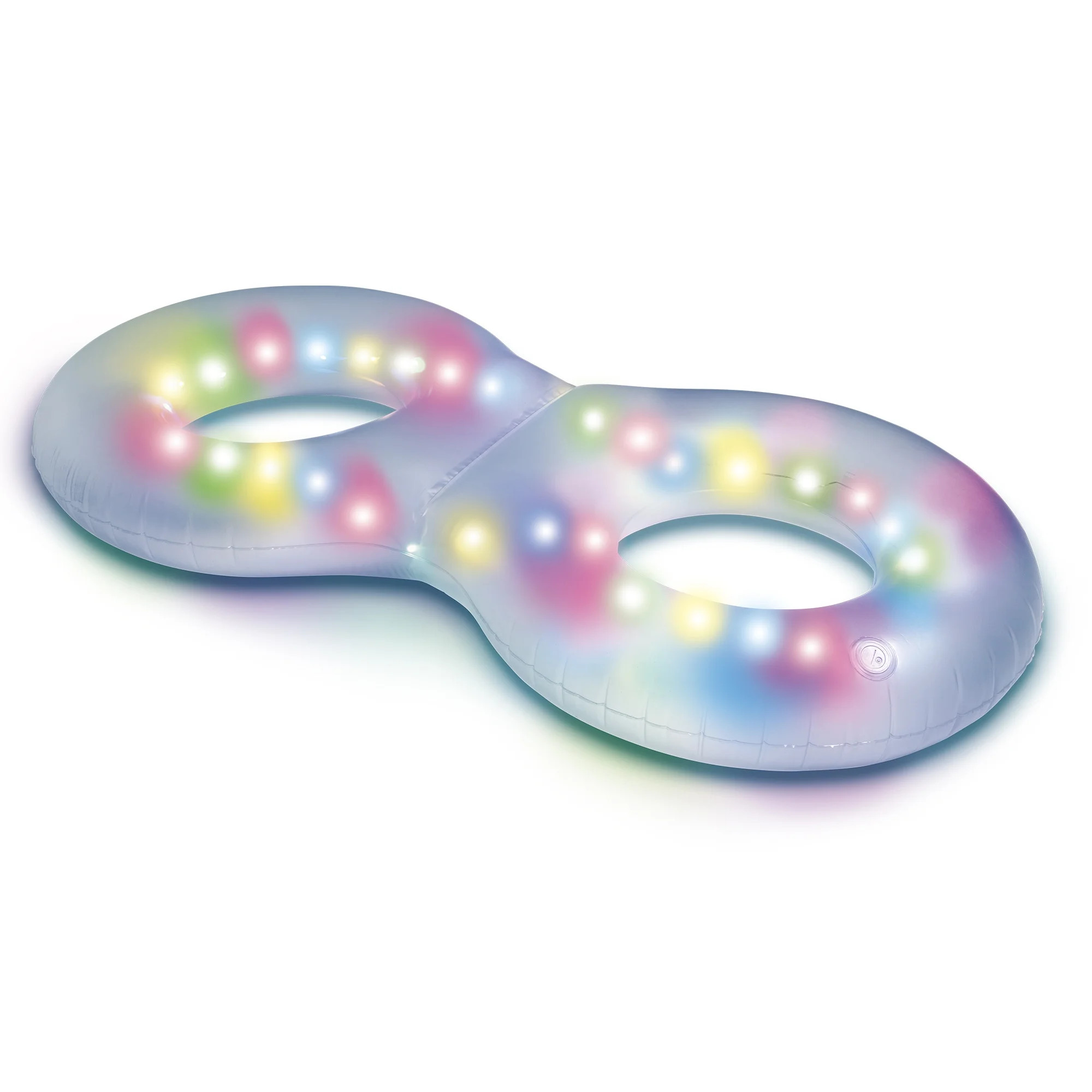 Bluescape LED Twin Tube – Inflatable LED Light-Up Pool Ring, Waterproof Floating Tube for Night... | Walmart (US)