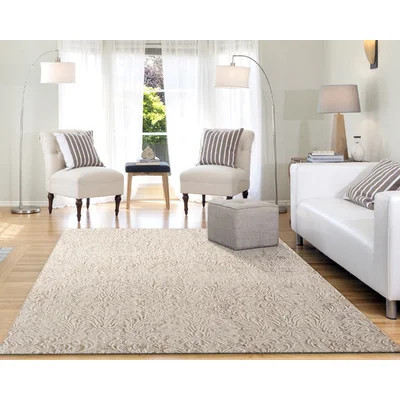 Tyngsborough Floral Ivory/Beige Area Rug | Wayfair North America