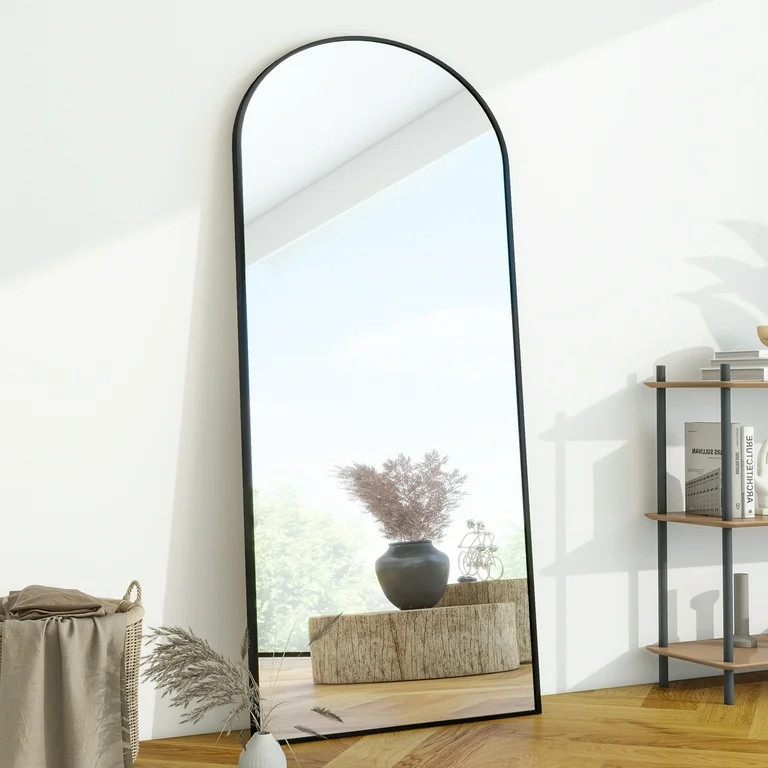 BEAUTYPEAK 71"x 26" Oversized Full Length Mirror Arch Standing Floor Mirror Full Body Mirror, Bla... | Walmart (US)