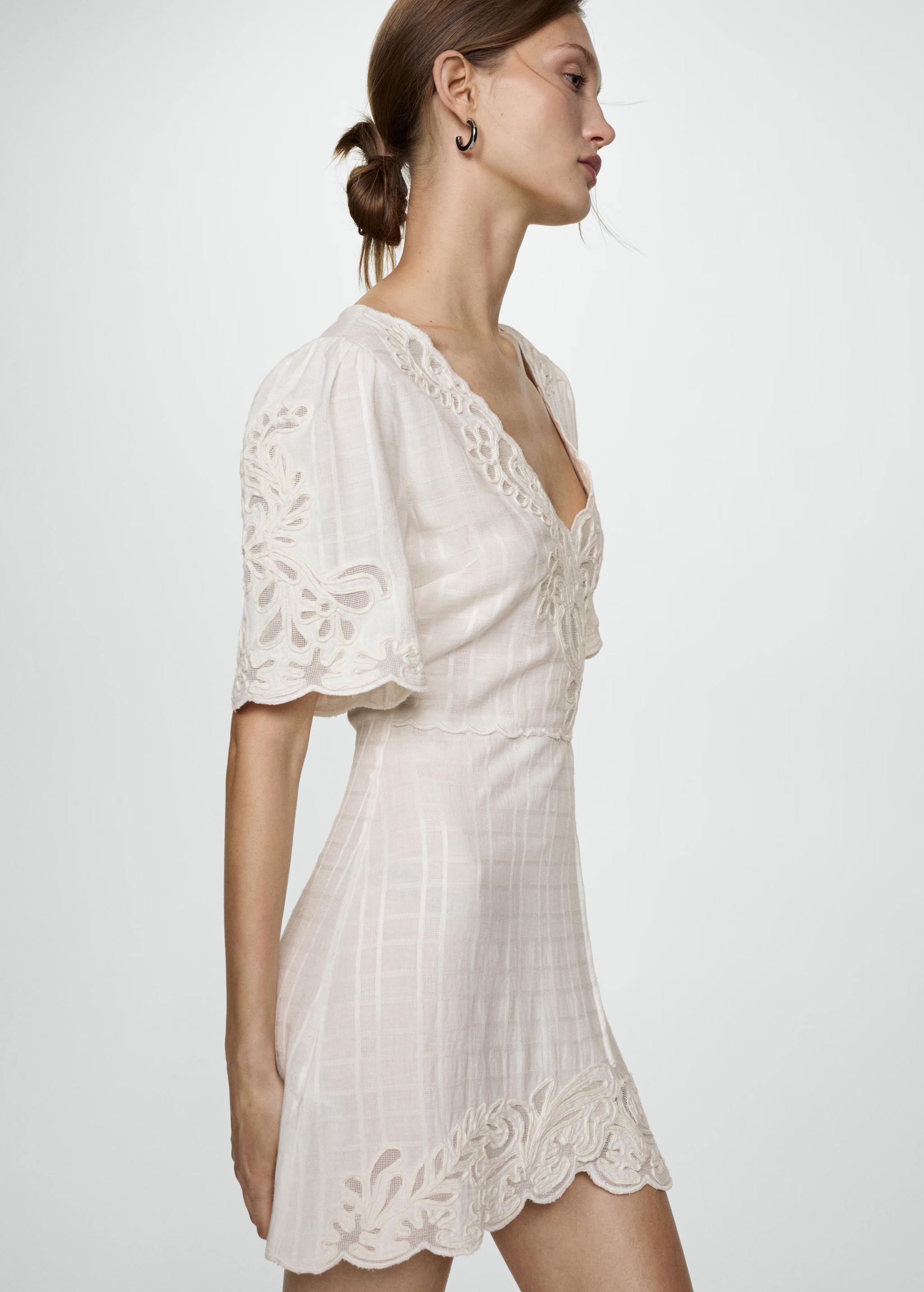 Embroidered short dress - Woman | MANGO USA | MANGO (US)