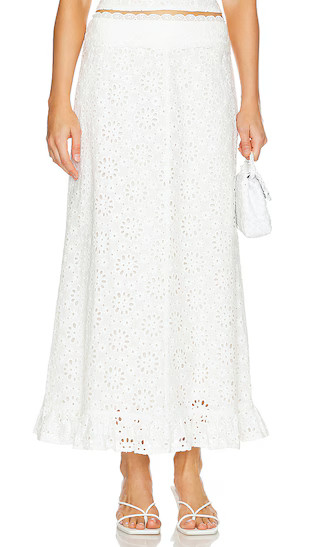Elaine Maxi Skirt in White | Revolve Clothing (Global)
