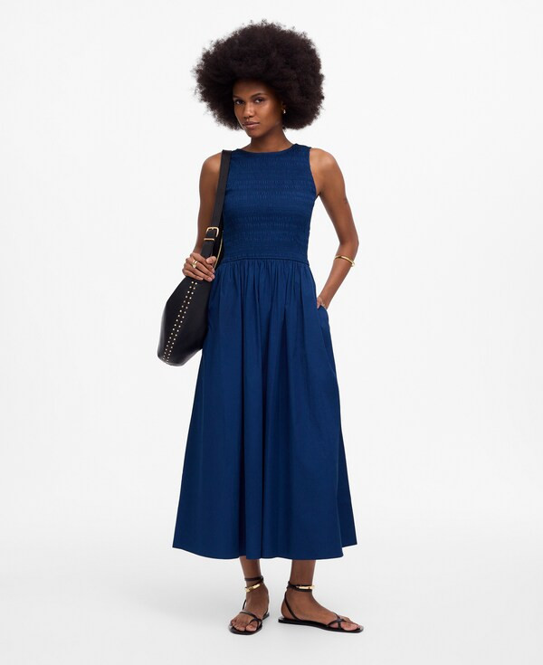 The Melody Scoopback Smocked Midi Dress | Madewell