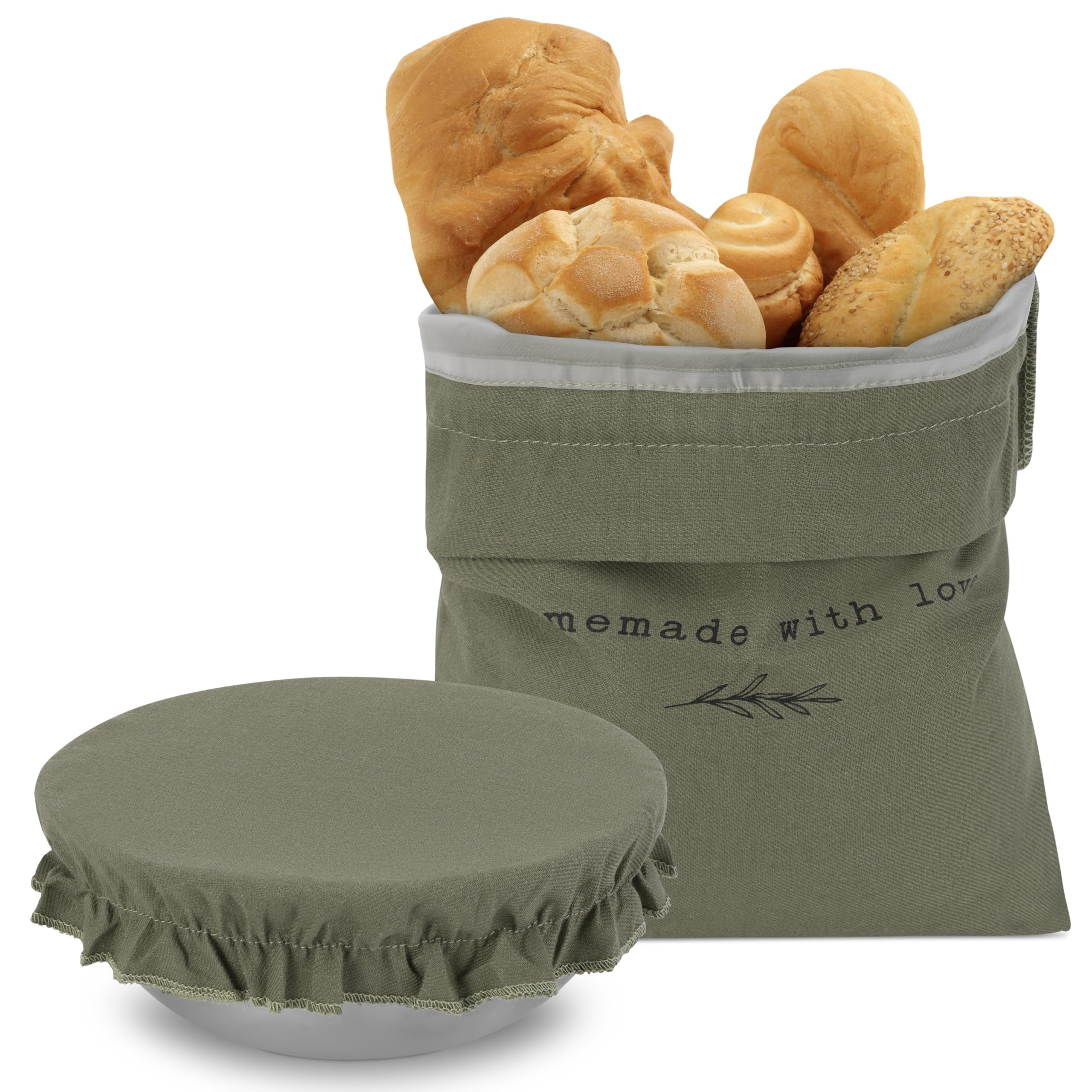 Beautiful Linen Bread Bag and Proofing Cover For Homemade Sourdough Bread - Keeps Your Loaf Fresh... | Amazon (US)