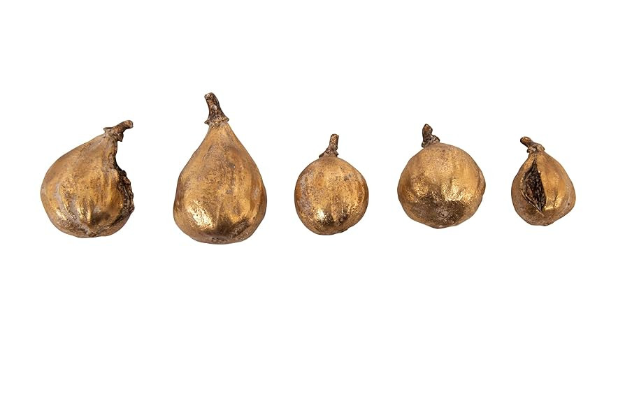 Creative Co-Op Resin Figs with Gold Finish (Set of 5 Pieces) | Amazon (US)