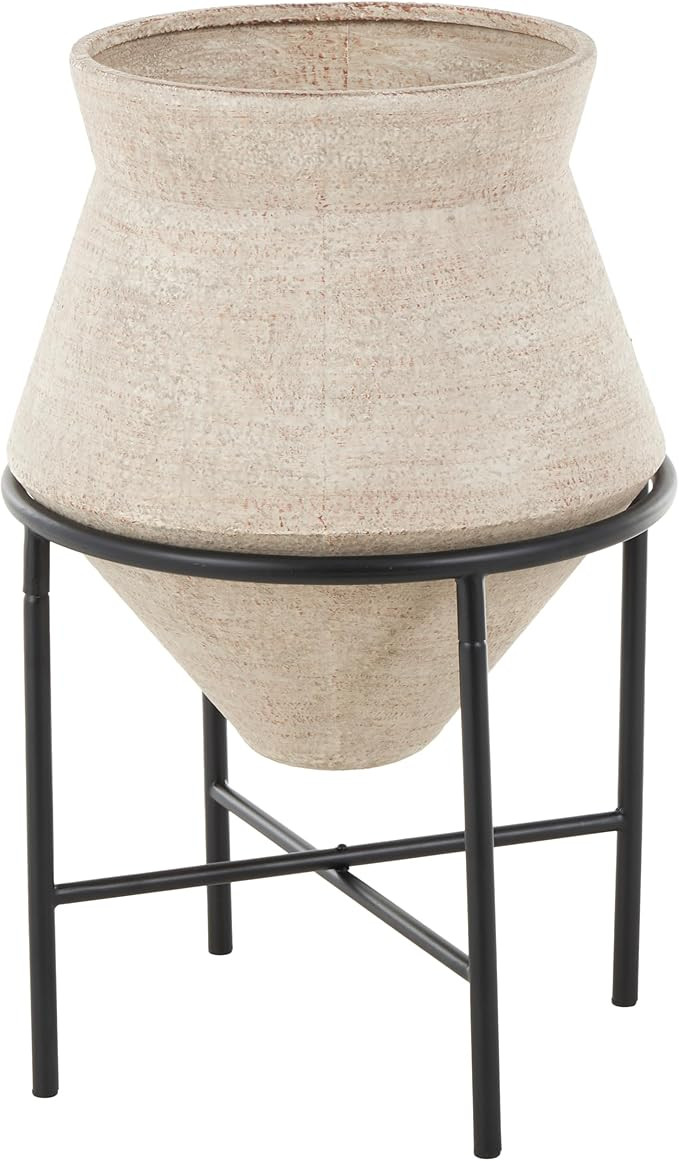 Deco 79 Metal Decorative Vase Wide Centerpiece Vase with Black Metal Stands, Flower Vase for Home... | Amazon (US)