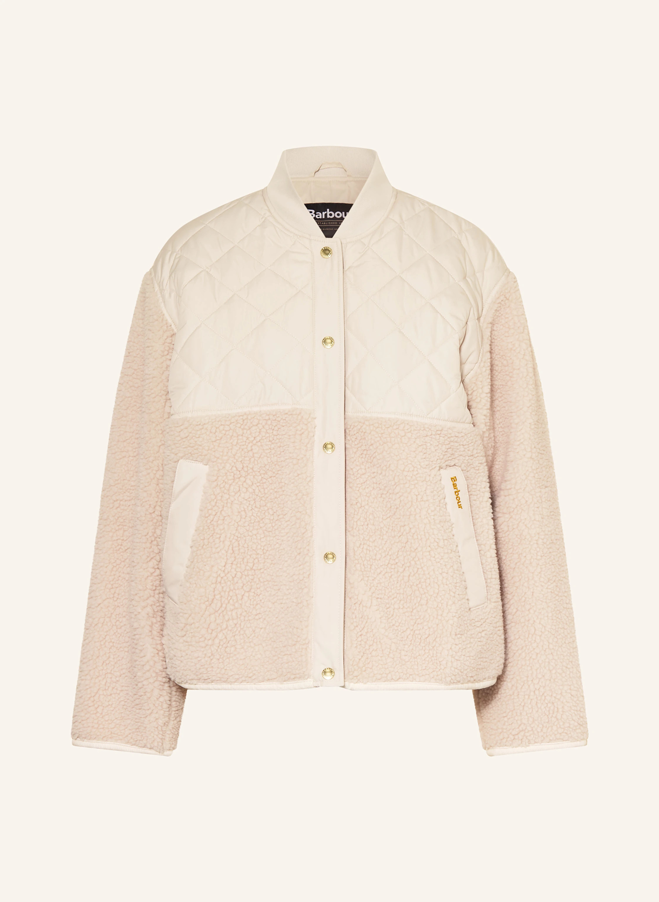 Barbour Teddyfell-Jacke WETHERBY im Materialmix in creme | Breuninger (DACH)