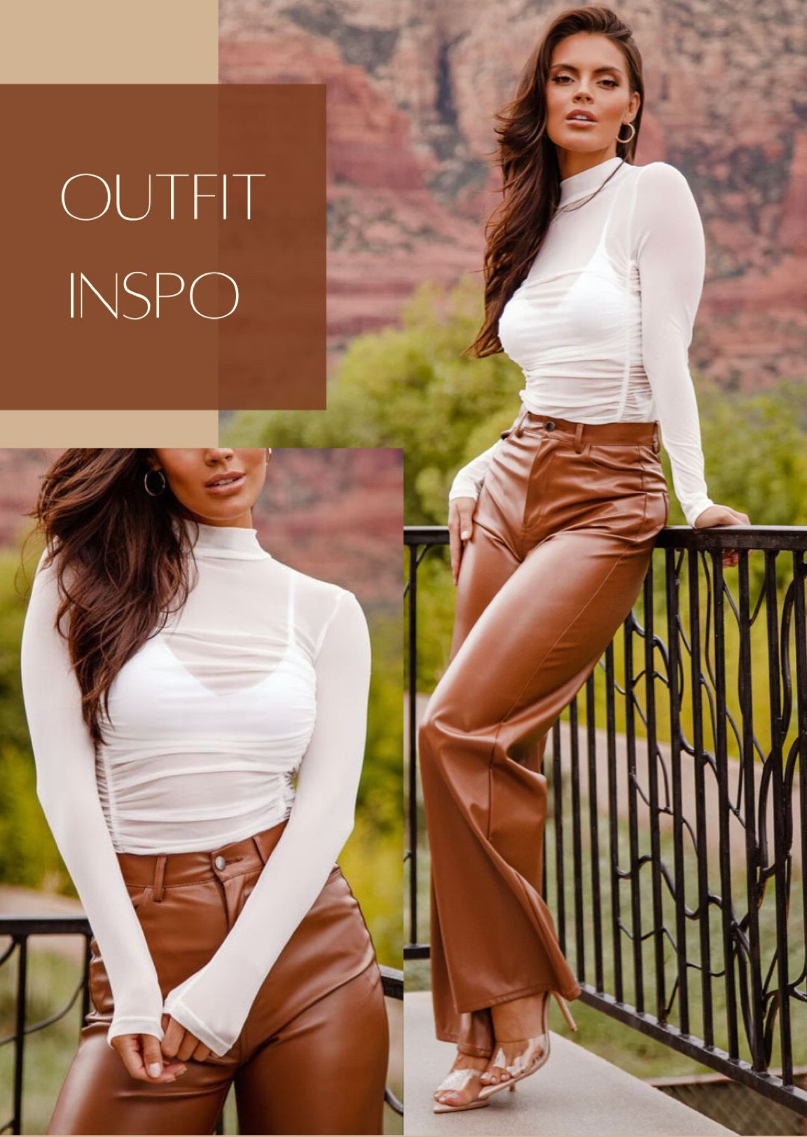 Shop Priceless Fall Outfit Inspo 

White mesh top. Mesh bodysuit. Trendy outfit. Leather pants. Brown pants 

#LTKunder50 #LTKSale #LTKSeasonal