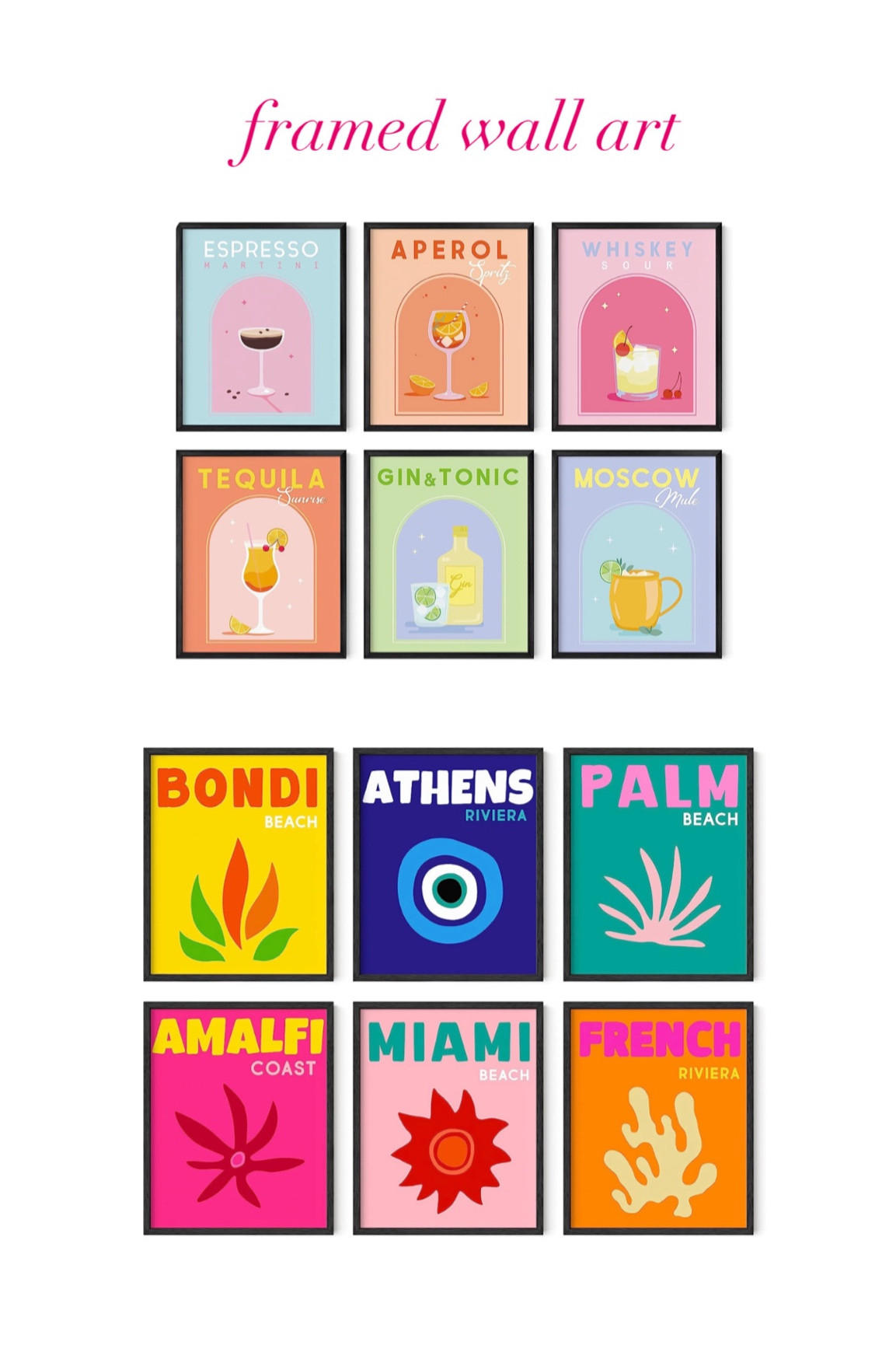 Fun affordable wall art! So cute for college dorm or apartment! 