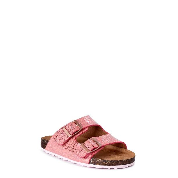 Wonder Nation Shimmer Footbed Sandals (Little Girls & Big Girls) | Walmart (US)